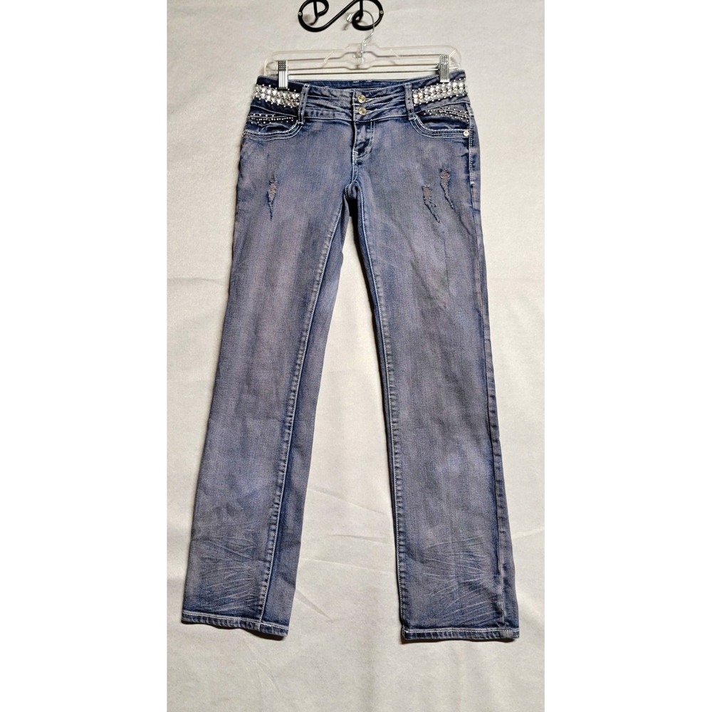 Virgin Only Two Jeans Blue Medium Wash Mid Rise Straight Stretch Jeans Size 29